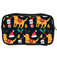 Funny Christmas Pattern Background Toiletries Bag (two Sides) by uniart180623