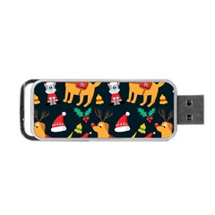 Funny Christmas Pattern Background Portable Usb Flash (two Sides) by uniart180623