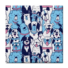 Dogs Seamless Pattern Tile Coaster by uniart180623