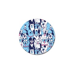 Dogs Seamless Pattern Golf Ball Marker by uniart180623