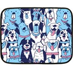 Dogs Seamless Pattern Two Sides Fleece Blanket (Mini) 35 x27  Blanket Front