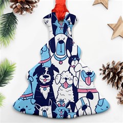 Dogs Seamless Pattern Christmas Tree Ornament (Two Sides)