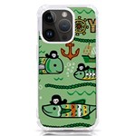 Seamless Pattern Fishes Pirates Cartoon iPhone 14 Pro TPU UV Print Case Front