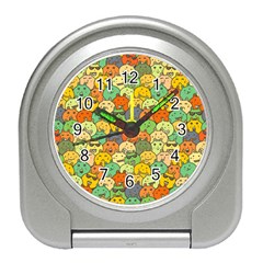 Seamless Pattern With Doodle Bunny Travel Alarm Clock by uniart180623