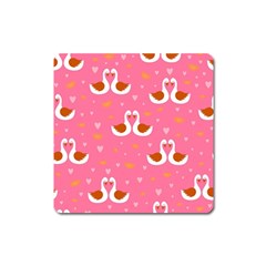 Swan-pattern-elegant-style Square Magnet by uniart180623