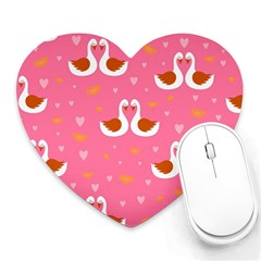 Swan-pattern-elegant-style Heart Mousepad by uniart180623