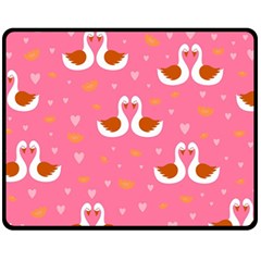 Swan-pattern-elegant-style Fleece Blanket (medium) by uniart180623