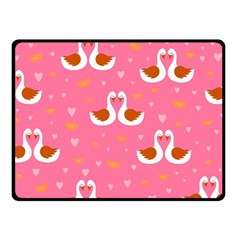 Swan-pattern-elegant-style Two Sides Fleece Blanket (small) by uniart180623