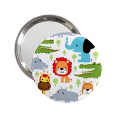 Seamless-pattern-vector-with-animals-cartoon 2 25  Handbag Mirrors by uniart180623