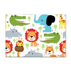 Seamless-pattern-vector-with-animals-cartoon Sticker A4 (100 Pack) by uniart180623