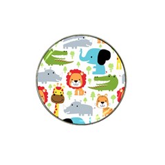 Seamless-pattern-vector-with-animals-cartoon Hat Clip Ball Marker by uniart180623