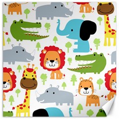 Seamless-pattern-vector-with-animals-cartoon Canvas 12  X 12  by uniart180623