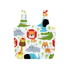 Seamless-pattern-vector-with-animals-cartoon Full Print Recycle Bag (s) by uniart180623