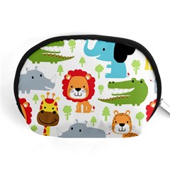 Seamless-pattern-vector-with-animals-cartoon Accessory Pouch (medium) by uniart180623