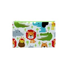 Seamless-pattern-vector-with-animals-cartoon Cosmetic Bag (xs) by uniart180623