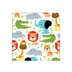 Seamless-pattern-vector-with-animals-cartoon Satin Bandana Scarf 22  X 22  by uniart180623