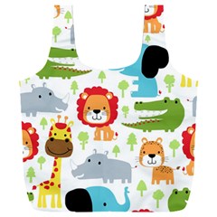 Seamless-pattern-vector-with-animals-cartoon Full Print Recycle Bag (xxl) by uniart180623