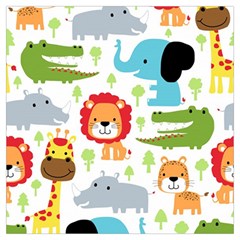 Seamless-pattern-vector-with-animals-cartoon Lightweight Scarf  by uniart180623