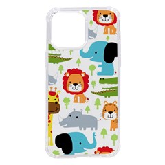 Seamless-pattern-vector-with-animals-cartoon Iphone 14 Pro Max Tpu Uv Print Case