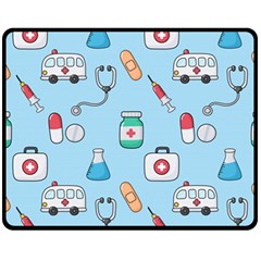 Medical-seamless-pattern Fleece Blanket (medium) by uniart180623