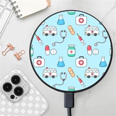 Medical-seamless-pattern Wireless Fast Charger(black) by uniart180623