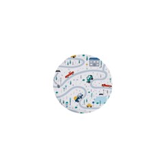 Cute-children-s-seamless-pattern-with-cars-road-park-houses-white-background-illustration-town 1  Mini Buttons by uniart180623