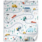 Cute-children-s-seamless-pattern-with-cars-road-park-houses-white-background-illustration-town Canvas 8  x 10  8.15 x9.66  Canvas - 1