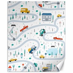 Cute-children-s-seamless-pattern-with-cars-road-park-houses-white-background-illustration-town Canvas 16  X 20  by uniart180623