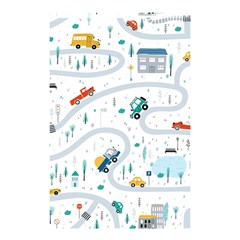 Cute-children-s-seamless-pattern-with-cars-road-park-houses-white-background-illustration-town Shower Curtain 48  X 72  (small)  by uniart180623