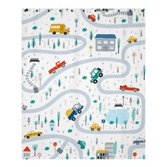 Cute-children-s-seamless-pattern-with-cars-road-park-houses-white-background-illustration-town Shower Curtain 60  X 72  (medium)  by uniart180623