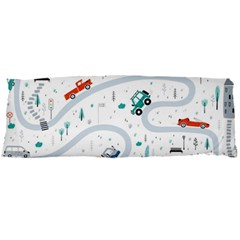 Cute-children-s-seamless-pattern-with-cars-road-park-houses-white-background-illustration-town Body Pillow Case Dakimakura (two Sides) by uniart180623