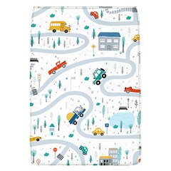 Cute-children-s-seamless-pattern-with-cars-road-park-houses-white-background-illustration-town Removable Flap Cover (l)