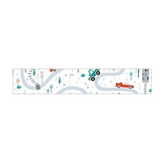 Cute-children-s-seamless-pattern-with-cars-road-park-houses-white-background-illustration-town Premium Plush Fleece Scarf (mini) by uniart180623