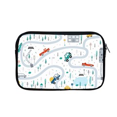 Cute-children-s-seamless-pattern-with-cars-road-park-houses-white-background-illustration-town Apple Macbook Pro 13  Zipper Case by uniart180623