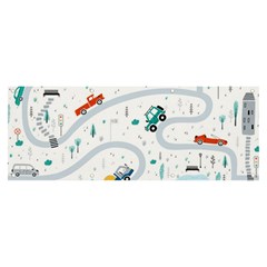 Cute-children-s-seamless-pattern-with-cars-road-park-houses-white-background-illustration-town Banner And Sign 8  X 3  by uniart180623