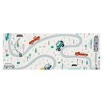 Cute-children-s-seamless-pattern-with-cars-road-park-houses-white-background-illustration-town Banner and Sign 8  x 3  Front