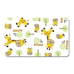 Vector-pattern-with-cute-giraffe-cartoon Magnet (rectangular) by uniart180623