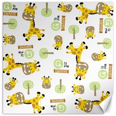 Vector-pattern-with-cute-giraffe-cartoon Canvas 12  X 12  by uniart180623