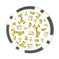 Vector-pattern-with-cute-giraffe-cartoon Poker Chip Card Guard by uniart180623