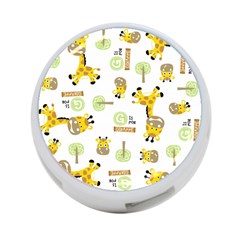 Vector-pattern-with-cute-giraffe-cartoon 4-port Usb Hub (one Side) by uniart180623