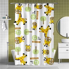 Vector-pattern-with-cute-giraffe-cartoon Shower Curtain 48  X 72  (small)  by uniart180623