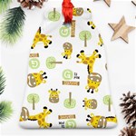 Vector-pattern-with-cute-giraffe-cartoon Ornament (Bell) Front