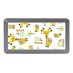 Vector-pattern-with-cute-giraffe-cartoon Memory Card Reader (mini) by uniart180623