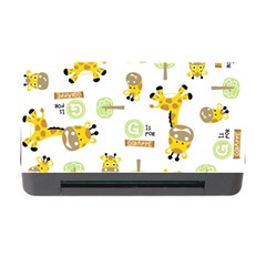 Vector-pattern-with-cute-giraffe-cartoon Memory Card Reader With Cf by uniart180623