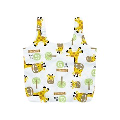 Vector-pattern-with-cute-giraffe-cartoon Full Print Recycle Bag (s) by uniart180623