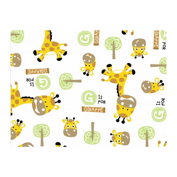 Vector-pattern-with-cute-giraffe-cartoon Two Sides Premium Plush Fleece Blanket (Mini)