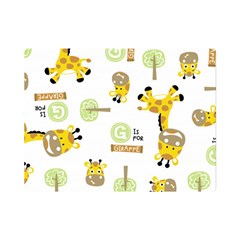 Vector-pattern-with-cute-giraffe-cartoon Premium Plush Fleece Blanket (mini) by uniart180623