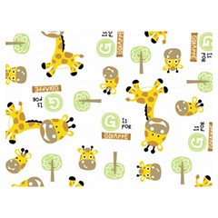 Vector-pattern-with-cute-giraffe-cartoon Premium Plush Fleece Blanket (extra Small) by uniart180623