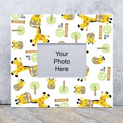 Vector-pattern-with-cute-giraffe-cartoon White Wall Photo Frame 5  X 7  by uniart180623