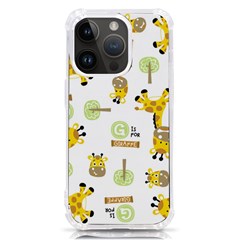 Vector-pattern-with-cute-giraffe-cartoon Iphone 14 Pro Tpu Uv Print Case by uniart180623